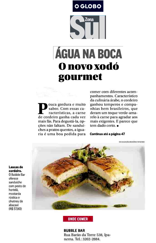 Água na Boca - O Novo Xodó Gourmet - Bubble Bar